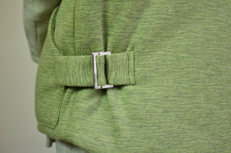 画像1: AUGUSTE-PRESENTATION(オーギュストプレゼンテーション) ２重ジャガード天竺圧縮中綿HOOD VEST [杢GREEN]