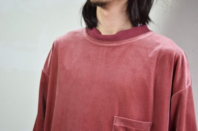 画像1: 【MORE SALE】Sasquatchfabrix.(サスクワッチファブリックス）VELOUR POCKET H/S TEE [DUSTY PINK]