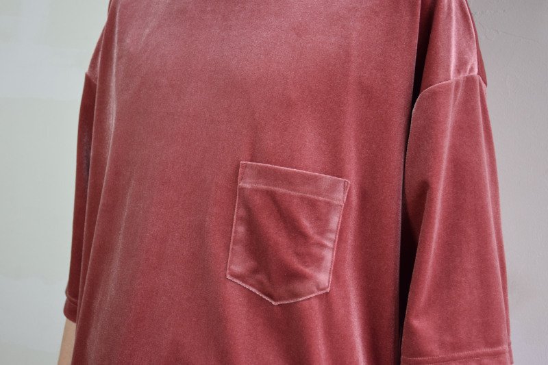 画像2: 【MORE SALE】Sasquatchfabrix.(サスクワッチファブリックス）VELOUR POCKET H/S TEE [DUSTY PINK]