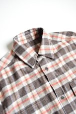 画像3: 【MORE SALE】URU (ウル) WOOL CHECK L/S SHIRTS [ORANGE×BROWN] (3)