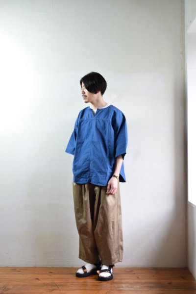 画像1: 【MORE SALE】is-ness (イズネス) FRENCH LINEN PANEL T [2-colors]