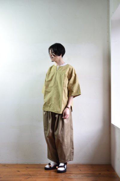 画像2: 【MORE SALE】is-ness (イズネス) FRENCH LINEN PANEL T [2-colors]