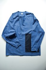 画像1: 【MORE SALE】E.TAUTZ / COWL NECK SHIRT [DENIM BLUE/NAVY CONTRAST] (1)