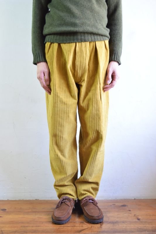 MORE SALE】E.TAUTZ / PLEATED CHORE TROUSERS [OCHRE CORDUROY]