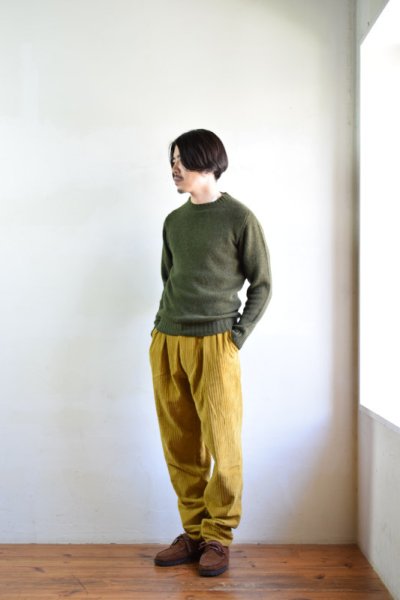 画像1: 【MORE SALE】E.TAUTZ / PLEATED CHORE TROUSERS [OCHRE CORDUROY]