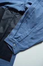 画像7: 【MORE SALE】E.TAUTZ / COWL NECK SHIRT [DENIM BLUE/NAVY CONTRAST] (7)