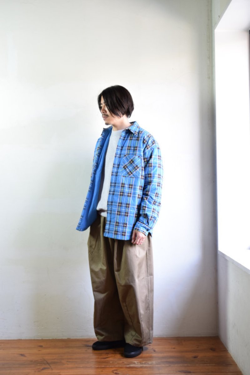 画像1: 【MORE SALE】UNUSED (アンユーズド) check nel shirt / US1696 [blue×red×yellow]