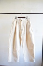 画像5: STUDIO NICHOLSON (スタジオニコルソン) Peached Cotton Twill VOLUME PLEAT PANTS -SORTE- [CREAM] (5)