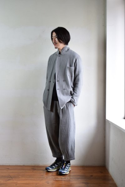 画像1: 【SALE】m's braque (エムズ ブラック) W4B COMFORT LOOSEN JACKET [GREY ダブルガーゼ 備長炭染め]