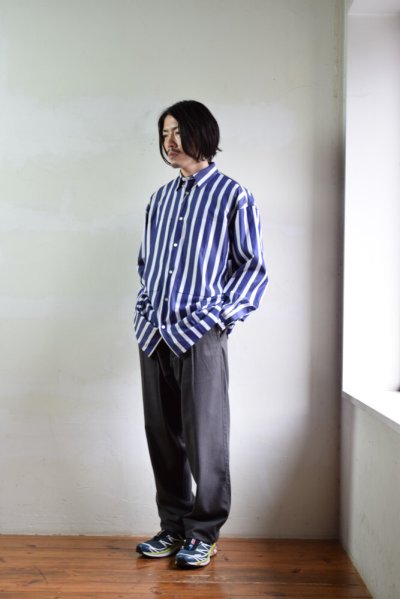 画像1: 【SALE】E.TAUTZ / LINEMAN SHIRT [NAVY / WHITE DECK CHAIR]