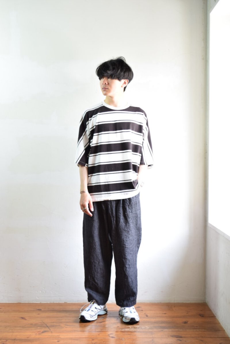 画像1: 【SALE】UNUSED (アンユーズド) Short  Sleeve Border T-Shirt / US1951 [White × Black]
