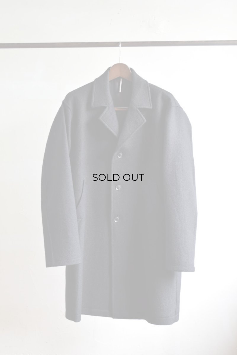 画像5: 【SALE】m's braque (エムズ ブラック) WIDE SHOULDER SOUTIEN COLLAR COAT [BLACKツイード] (5)