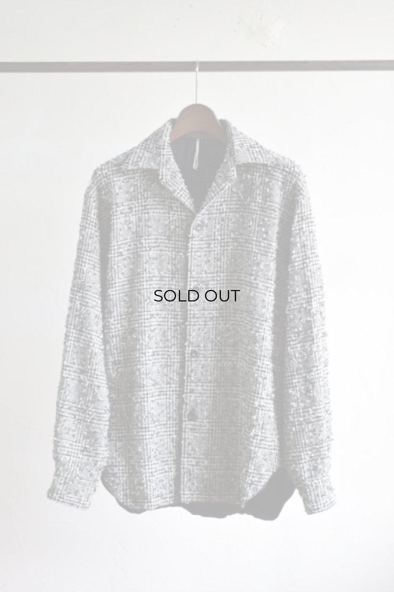 画像5: 【SALE】m's braque (エムズ ブラック) NO SIDE SEEM LONG POINT COLLAR SHIRT [WHITE×BLACK グレンチェック] (5)