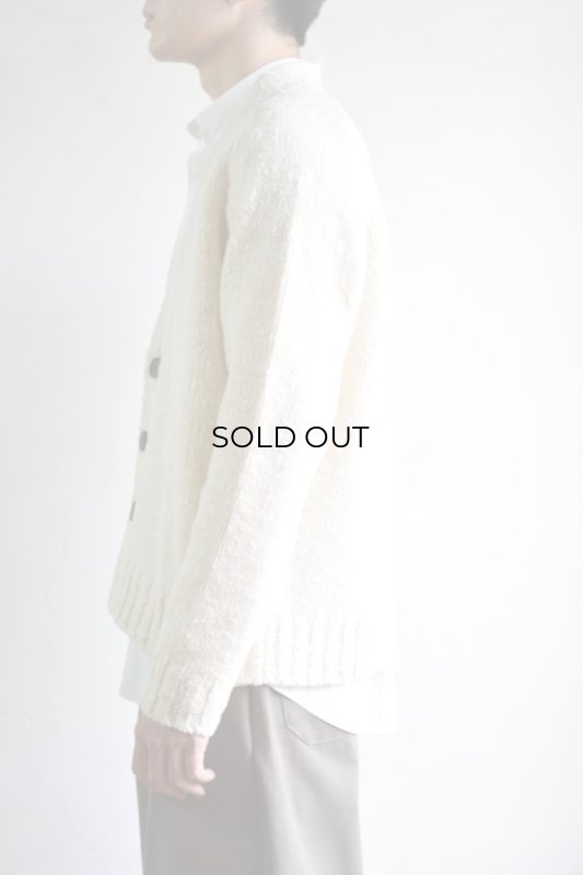 STUDIONICHOLSON ニットカーディガン M WHITE系mix SALE】STUDIO NICHOLSON (スタジオニコルソン) BOUCLE MERINO 1.5GG