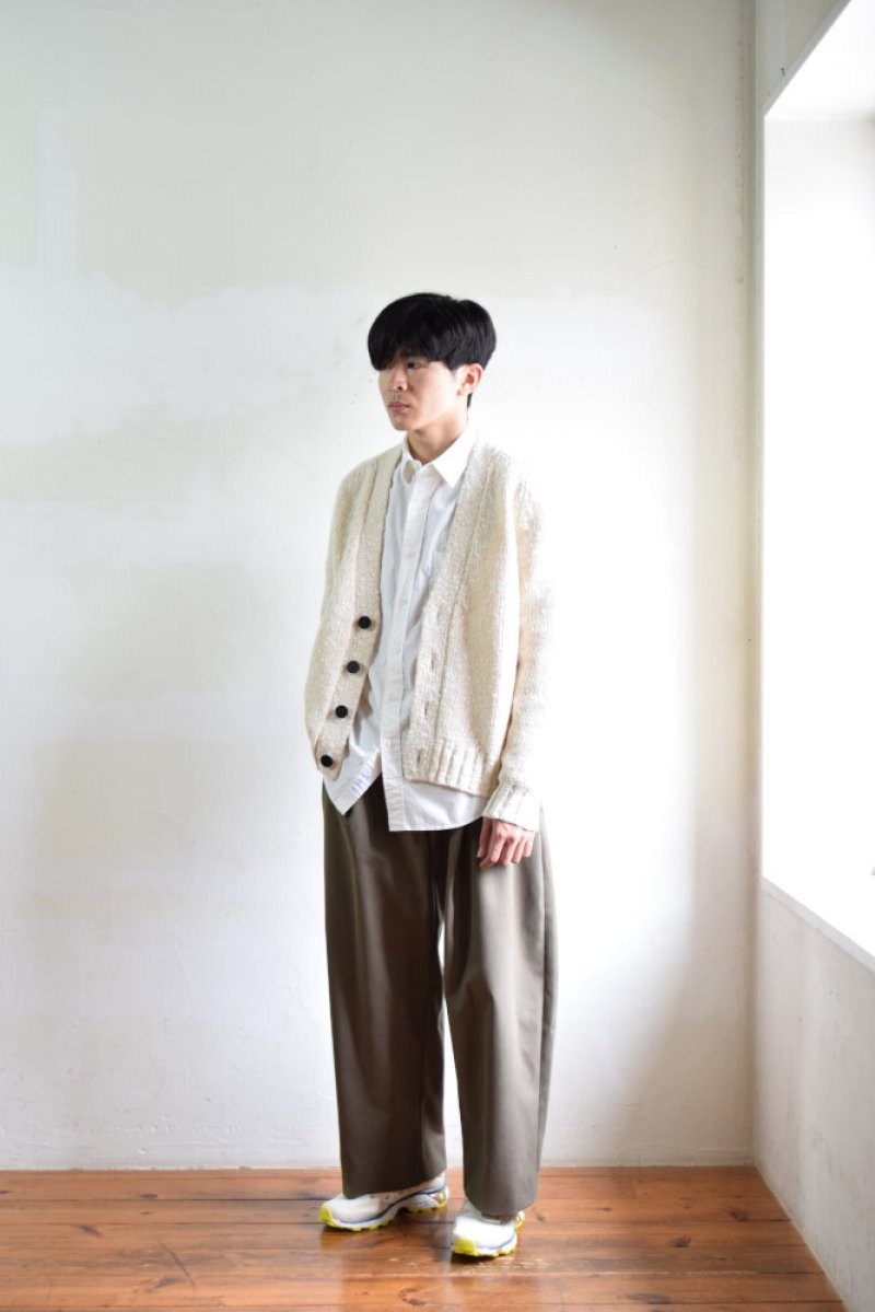 画像1: 【SALE】STUDIO NICHOLSON (スタジオニコルソン) BOUCLE MERINO 1.5GG BOUCLE CARDIGAN [MILK]