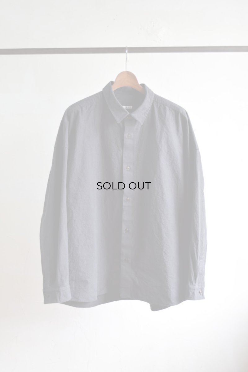 画像5: C R É E R (クリー) コットンボイルウェザー シャンブレー ワイドシャツ [DARK CHARCOAL] (5)