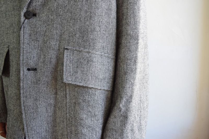 画像2: URU (ウル) for City Lights WOOL CHECK 2 BUTTON JACKET [GRAY]