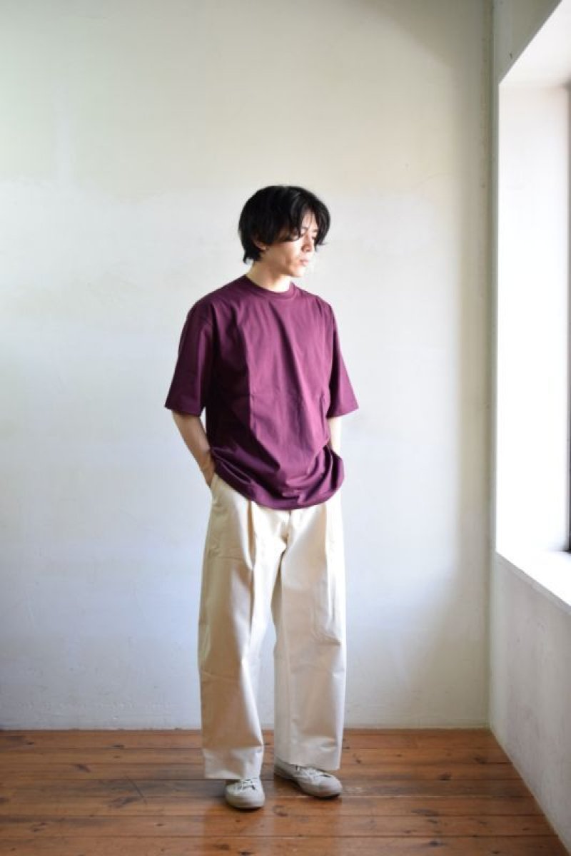 画像2: 【SALE】STUDIO NICHOLSON (スタジオニコルソン) MRCRIZED COOTTON LOGO JERSY T-SHIRT -BETA- [CHERRY COLA]