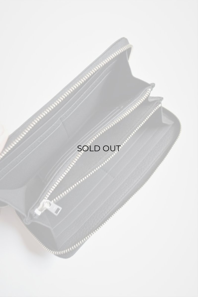 画像2: ERA. (イーラ) BUBBLE CALF ROUND SLIM WALLET [BLACK] (2)