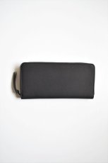 画像1: ERA. (イーラ) BUBBLE CALF ROUND SLIM WALLET [BLACK] (1)