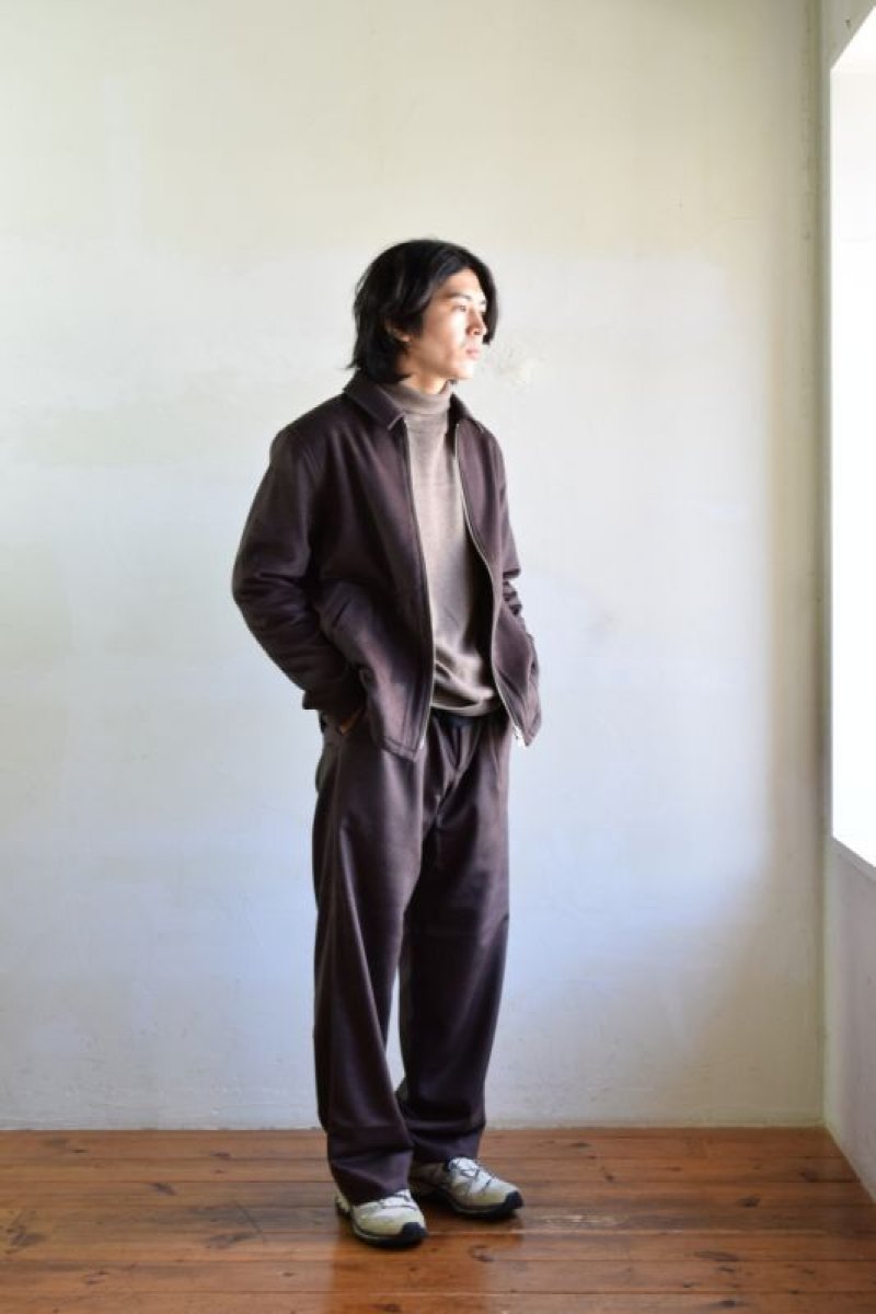 画像1: 【SALE】Cale (カル) ウールアンゴラシルク 1タックパンツ [DARK BROWN]