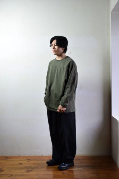 画像1: 【SALE】AUBETT (オーベット) GIZA 空紡インレー フットボール Tシャツ [FOREST GREEN]