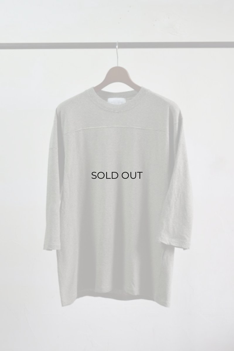 画像5: 【SALE】UNUSED (アンユーズド) Micro border football T-shirt / US2312 [GREEN×BEIGE] (5)