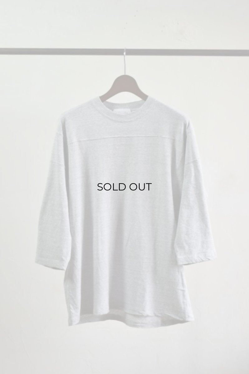画像5: 【SALE】UNUSED (アンユーズド) Micro border football T-shirt / US2312 [WHITE×GRAY] (5)