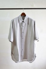 画像5: STUDIO NICHOLSON (スタジオニコルソン) Bold Stripe Cotton SHORT SLEEVE SHIRT -SORONO- [GREY MULTI ] (5)