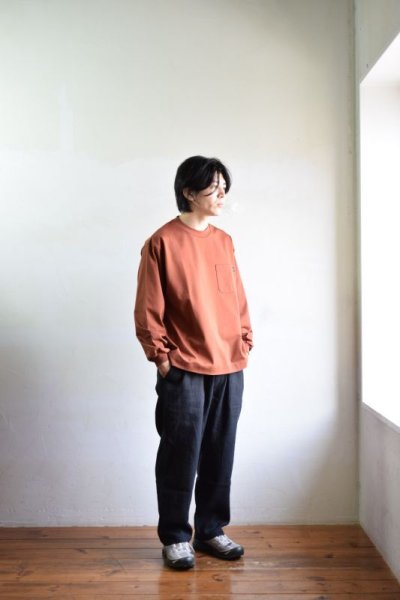 画像1: 【SALE】UNIVERSAL PRODUCTS (ユニバーサルプロダクツ) ALBINI PIS NAME L/S T-SHIRT 223-60108 [BROWN]
