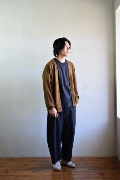 画像1: STUDIO NICHOLSON (スタジオニコルソン) Ice Cotton 7gg KNIT CARDIGAN -CEILO- [ALMOND]