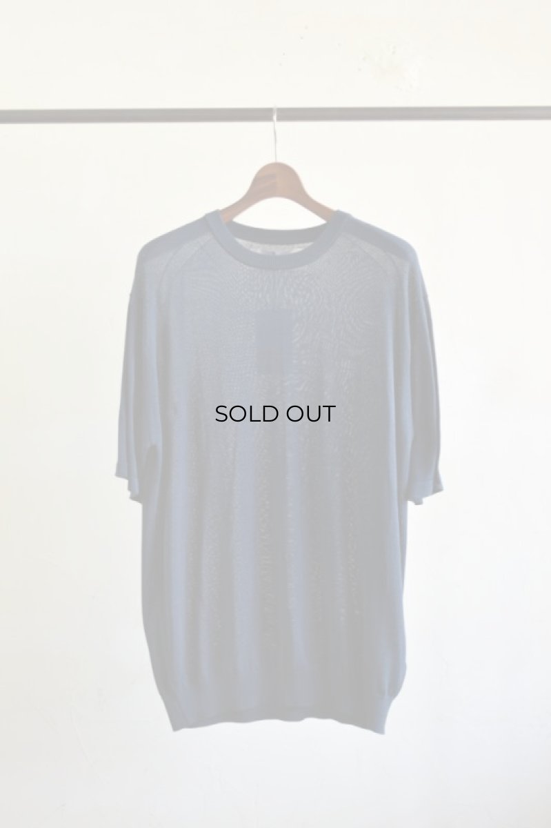 画像5: 【SALE】walenode (ウェルノード) Washable silk SHEER KNIT T-SHIRT [BLUE] (5)