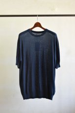 画像5: 【SALE】walenode (ウェルノード) Washable silk SHEER KNIT T-SHIRT [BLUE] (5)