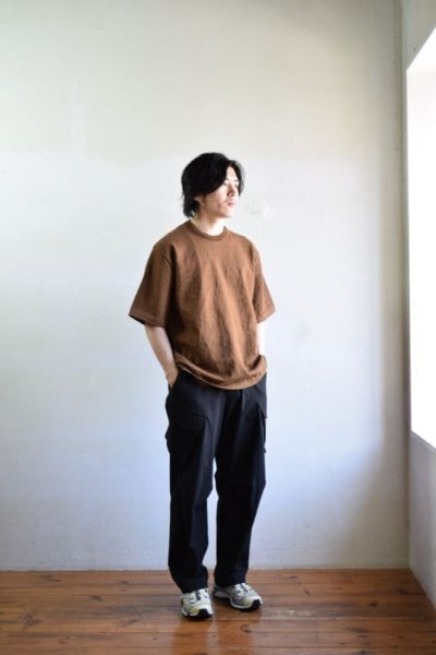 画像1: 【SALE】walenode (ウェルノード) Organic hemp STRETCH T-SHIRT [BROWN]