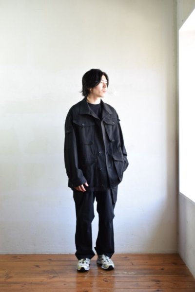 画像1: 【SALE】MARKAWARE (マーカウェア)   Organic Pima Cotton Ottman COMBAT SMOC  [BLACK]