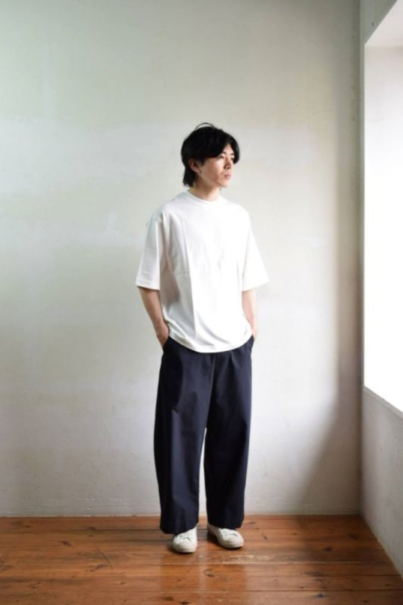 画像1: 【SALE】STUDIO NICHOLSON (スタジオニコルソン) Mrcrized Cotton LOGO JERSY T-SHIRT -BETA- [OPTIC WHITE]