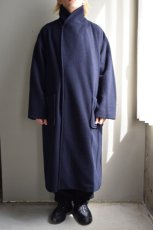 画像4: 【SALE】URU (ウル) Wool Cashmere Fleece SHAWL COLLAR COAT [D.NAVY] (4)