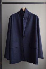 画像7: URU (ウル) for City Lights WOOL STRIPE 2 BUTTON JACKET [NAVY] (7)