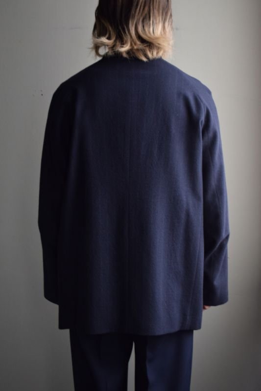 URU (ウル) for City Lights WOOL STRIPE 2 BUTTON JACKET [NAVY]