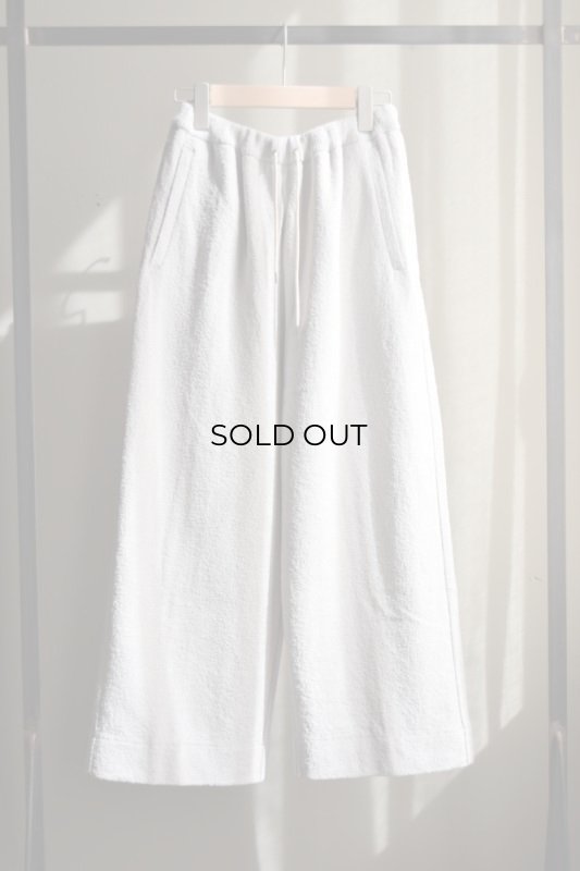 SALE】walenode (ウェルノード) Paper boucle Uncle pants [Ice grey]