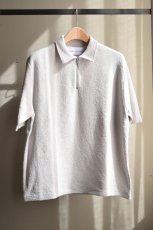 画像5: walenode (ウェルノード) Paper boucle polo shirt [Ice grey] (5)