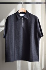 画像5: walenode (ウェルノード) Paper boucle polo shirt [Black] (5)