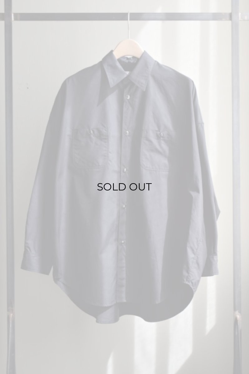 画像5: 【SALE】MARKAWARE (マーカウェア) ALL WEATHER CLOTH LONG TENT SHIRT [BLACK] (5)