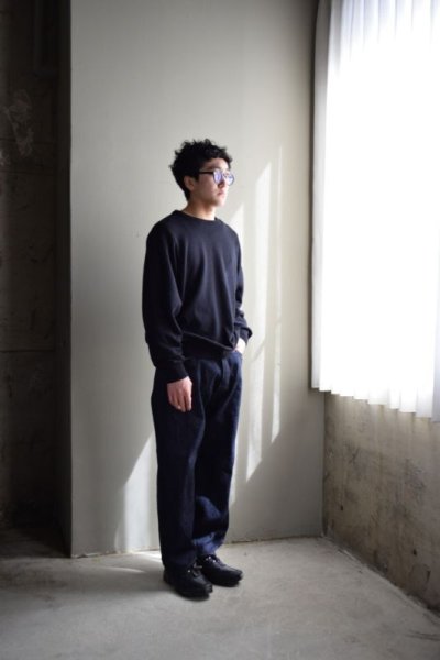 画像1: COMOLI (コモリ) デニム 5Pパンツ [NAVY]