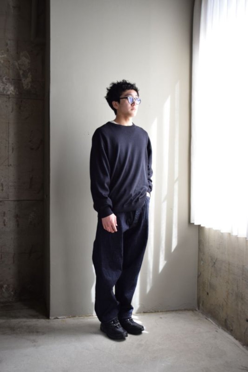 画像2: COMOLI (コモリ) デニム ベルテッド パンツ [NAVY]