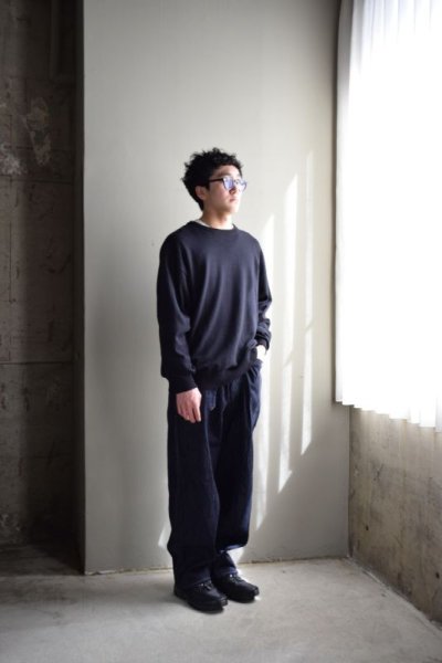 画像3: COMOLI (コモリ) デニム ベルテッド パンツ [NAVY]