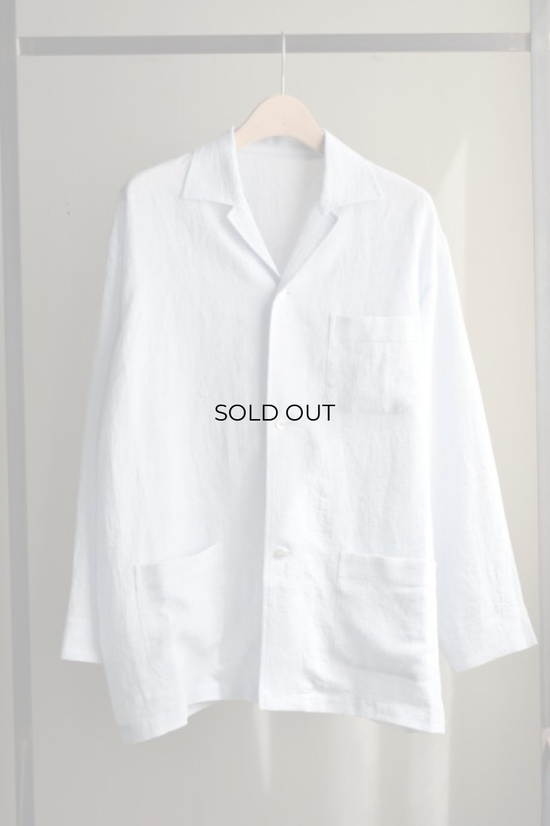 画像5: 【SALE】Cale (カル) ウォーターツイストリネン 3B シャツジャケット [BLUE CHAMBRAY] (5)