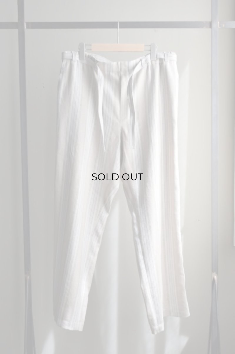 画像5: 【SALE】Cale (カル) リネンウールシルク ベルテッドパンツ [STRIPE] (5)