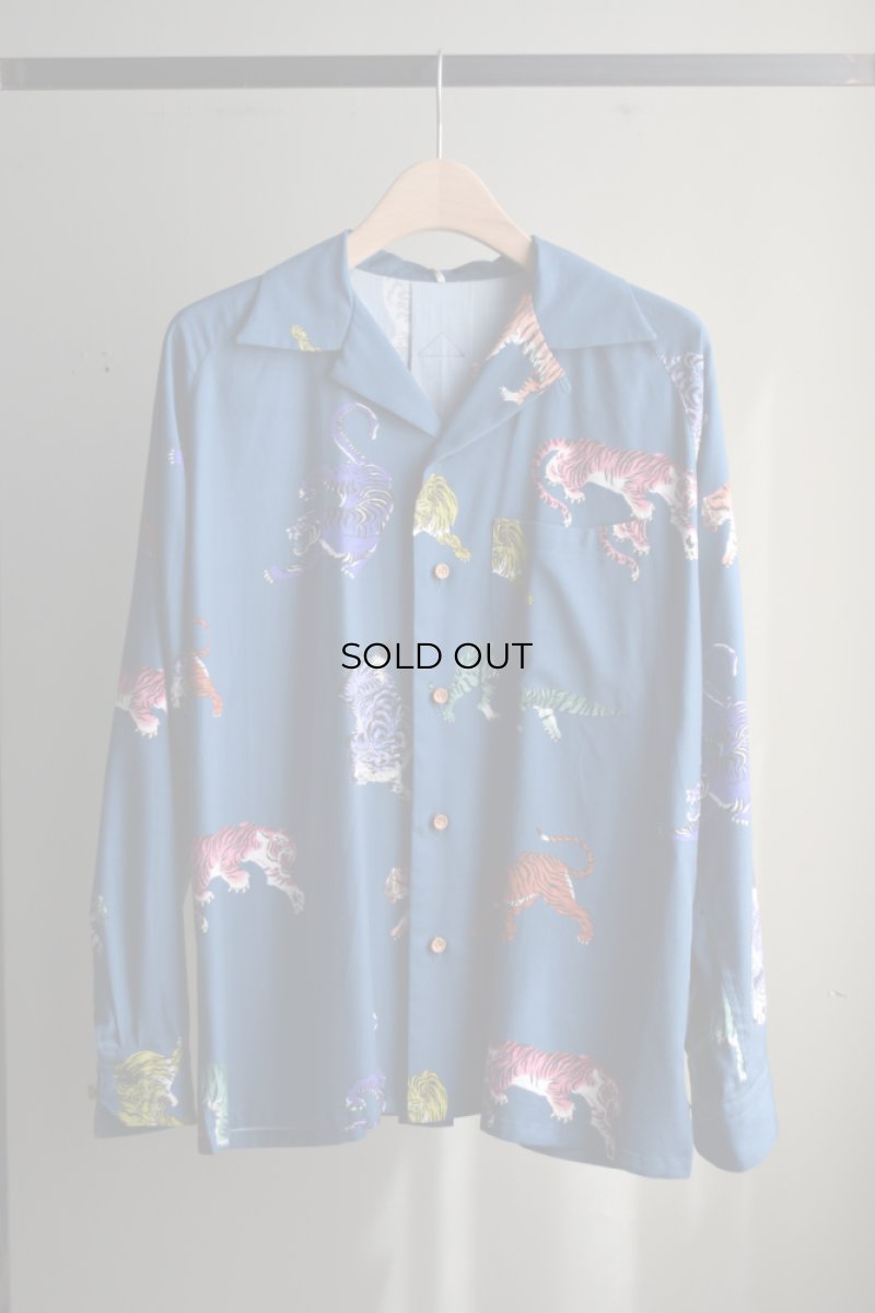 画像5: 【SALE】m's braque (エムズ ブラック) LONG SLEEVE ALOHA SHIRT [MULTI COLOR TIGERS] (5)