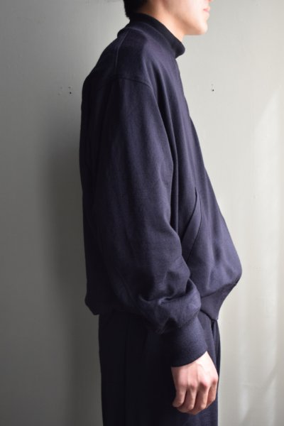 COMOLI (コモリ) ウールニット ジップブルゾン [NAVY]